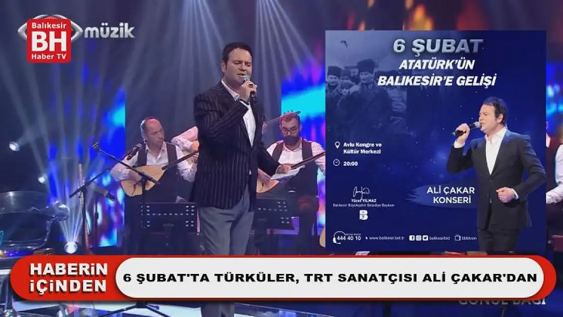 6 Şubat'ta türküler, TRT Sanatçısı Ali Çakar'dan 