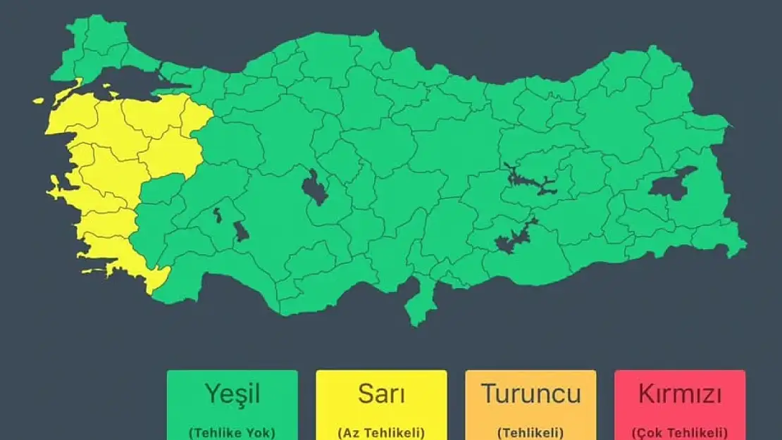 9 il için Sarı Uyarı verildi.