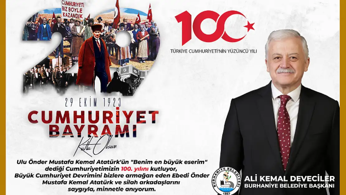 'Cumhuriyet Bayramı Kutlu Olsun'