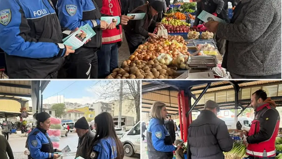 Dolandırıcılık konusunda vatandaşlara bilgilendirme yapıldı broşür dağıtıldı