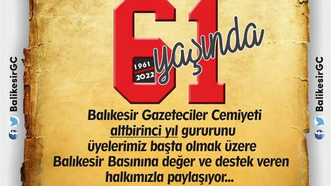 Gazeteciler Cemiyeti 61 Yaşında