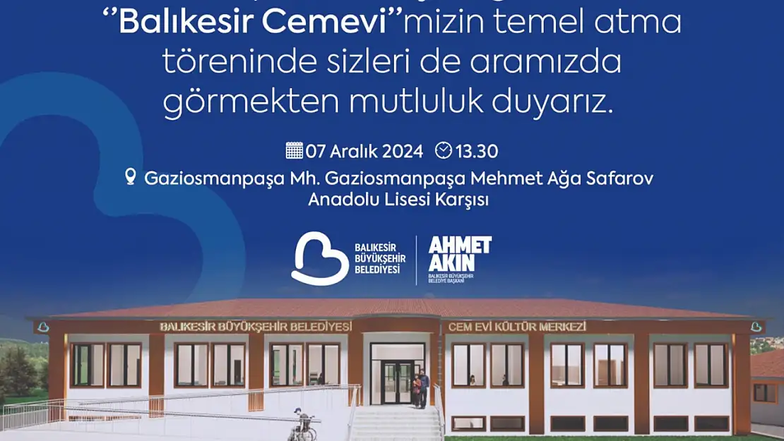 Gaziosmanpaşa Mahallesi'nde, 'Balıkesir Cemevi'nin temeli atılıyor