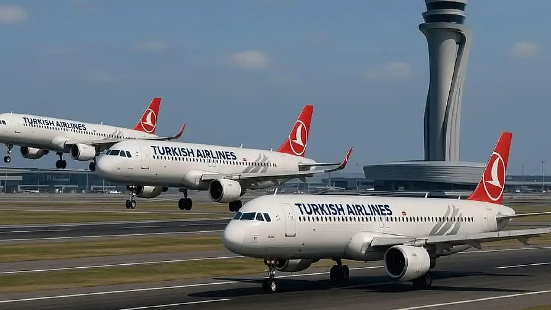 İstanbul Havalimanında aynı anda 3 uçak kalkış yapmaya başladı.