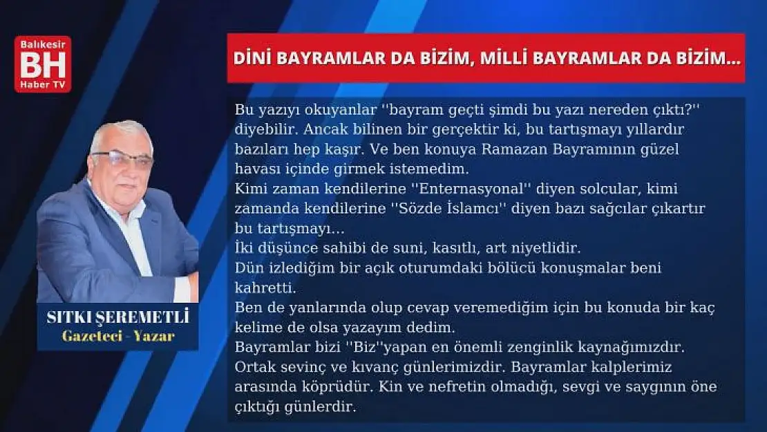 Sıtkı Şeremetli - Köşe Yazısı