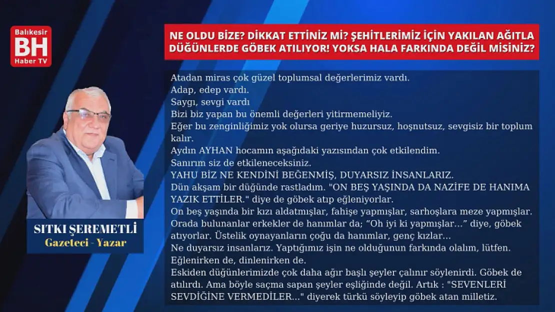 Sıtkı Şeremetli – Köşe Yazısı