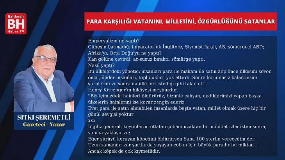 Sıtkı Şeremetli – Köşe Yazısı