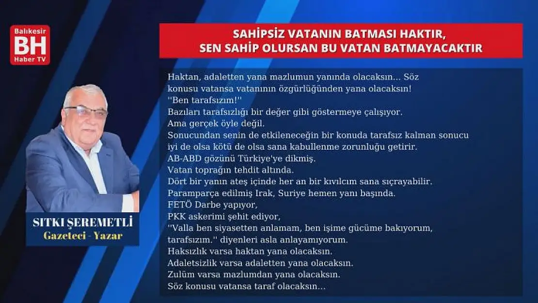 Sıtkı Şeremetli – Köşe Yazısı