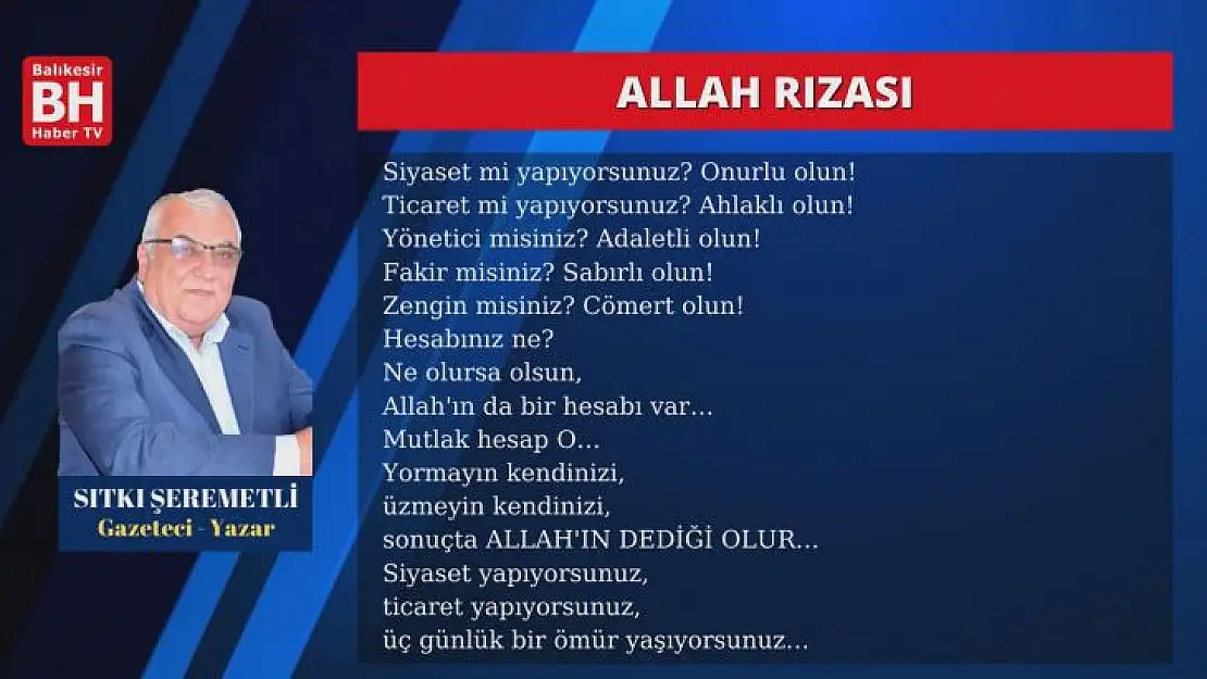 Sıtkı Şeremetli – Köşe Yazısı