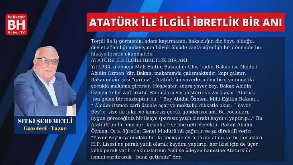Sıtkı Şeremetli – Köşe Yazısı