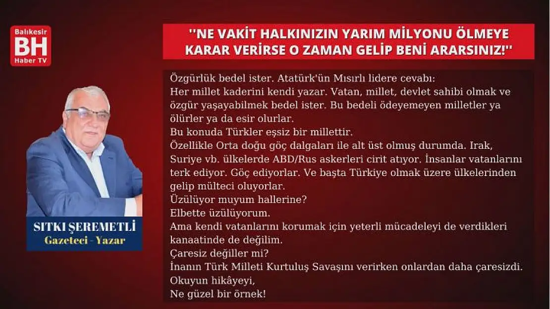 Sıtkı Şeremetli – Köşe Yazısı