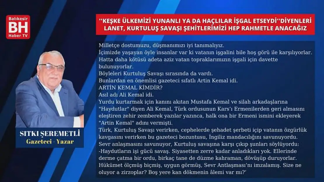 Sıtkı Şeremetli – Köşe Yazısı