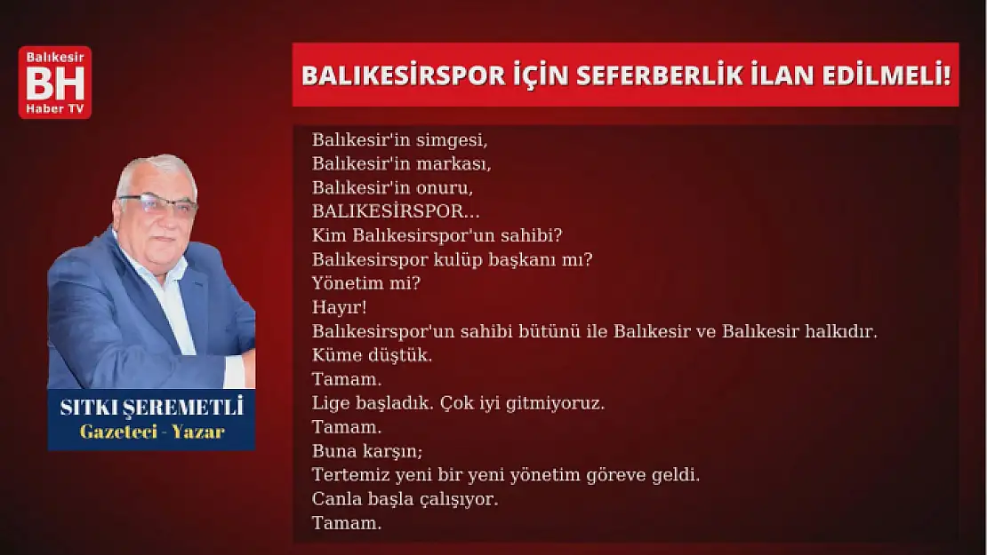 Sıtkı Şeremetli Köşe Yazısı