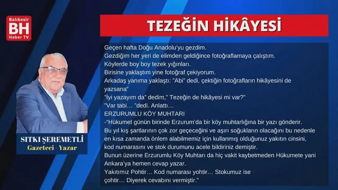 Sıtkı Şeremetli - Köşe Yazısı