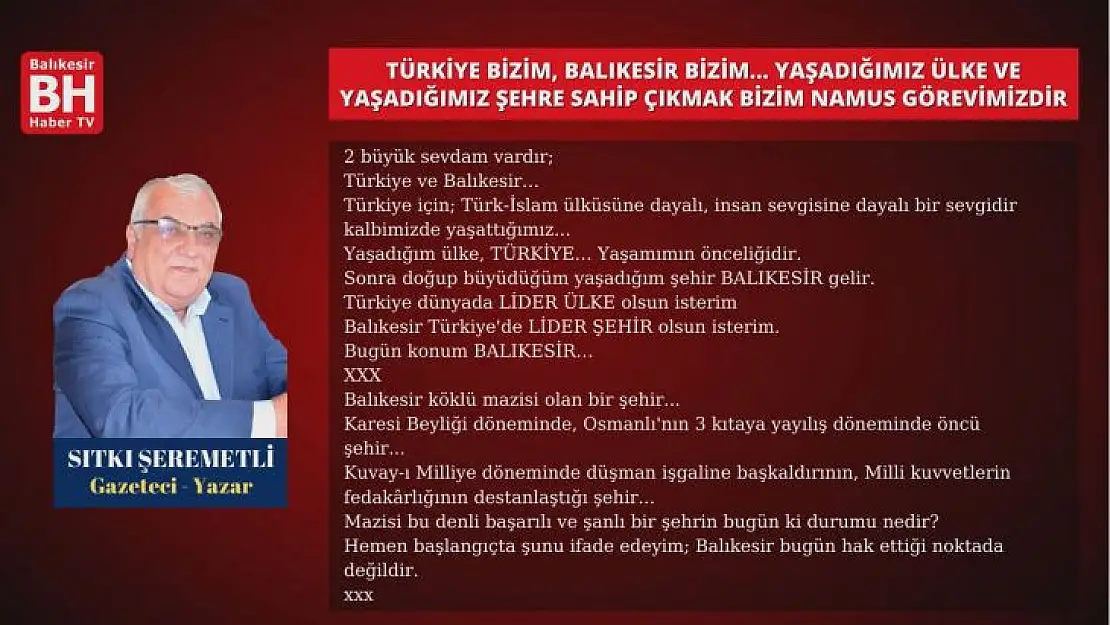 Sıtkı Şeremetli – Köşe Yazısı