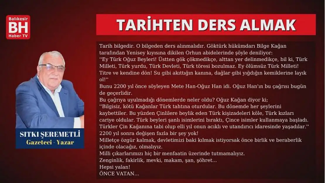 Sıtkı Şeremetli – Köşe Yazısı