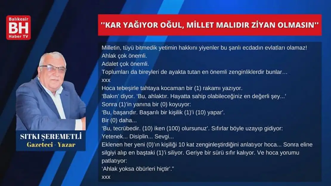 Sıtkı Şeremetli – Köşe Yazısı