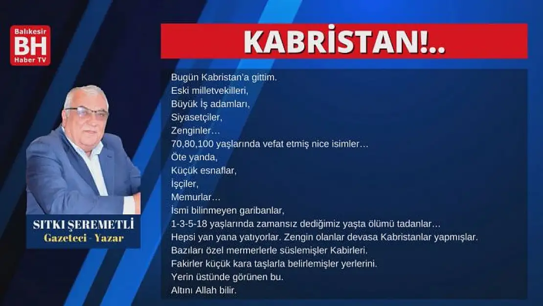Sıtkı Şeremetli – Köşe Yazısı