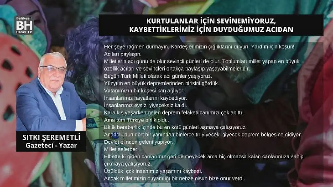 Sıtkı Şeremetli – Köşe Yazısı