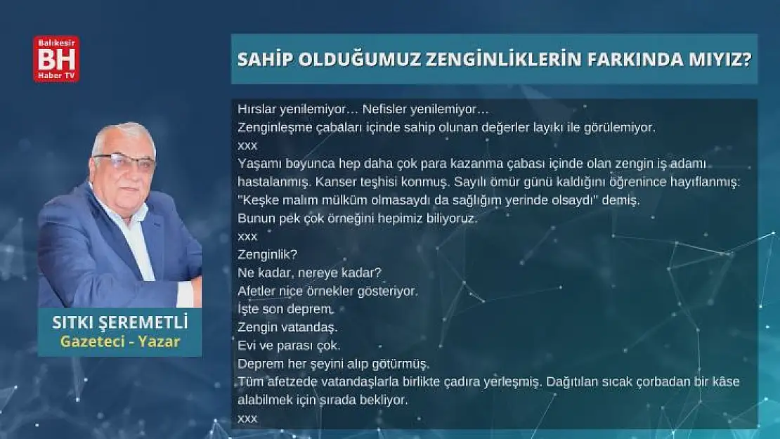 Sıtkı Şeremetli – Köşe Yazısı