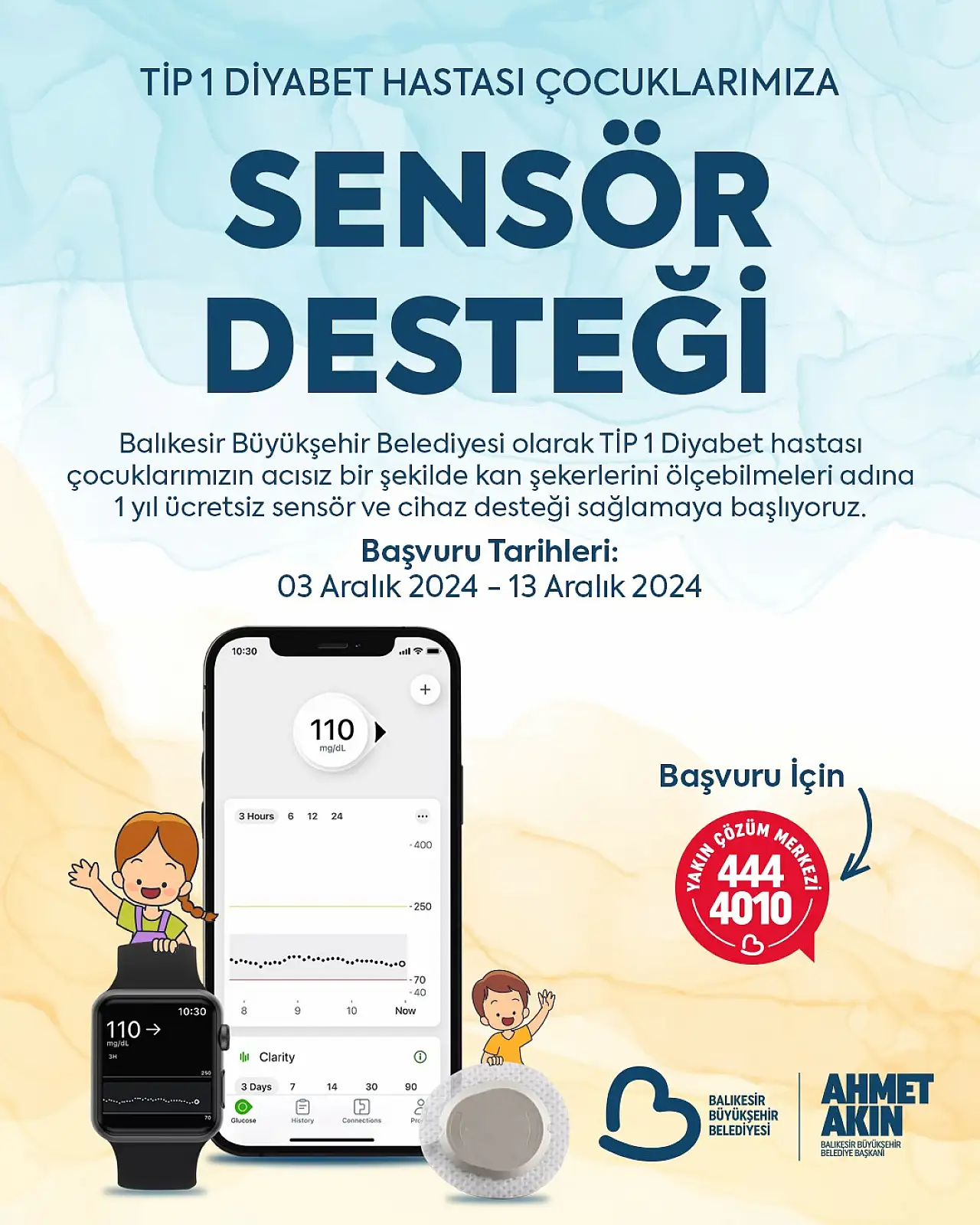 Diyabetli çocuklara ücretsiz cihaz desteği