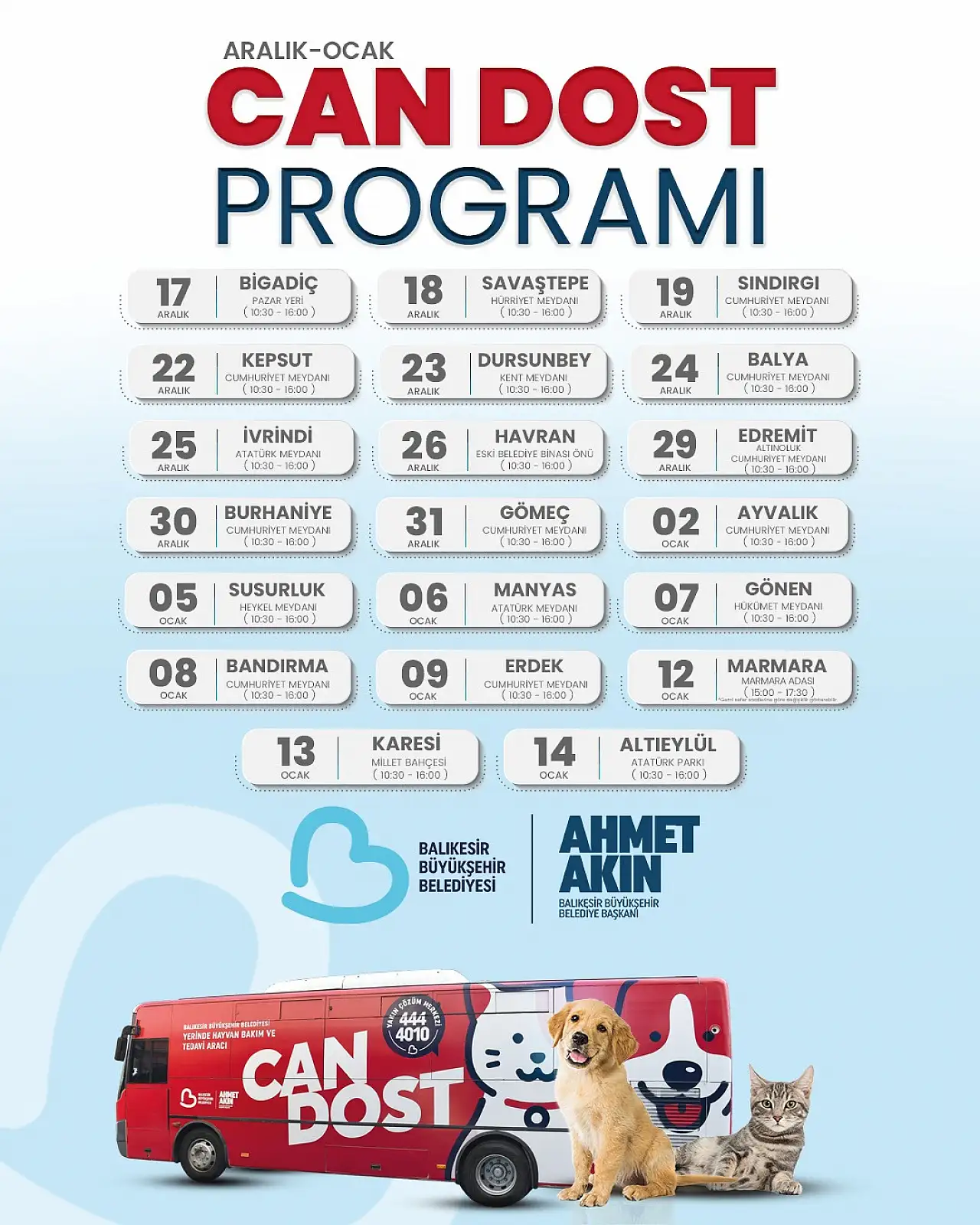 Patili Canlar için 20 günde 20 ilçe ziyareti