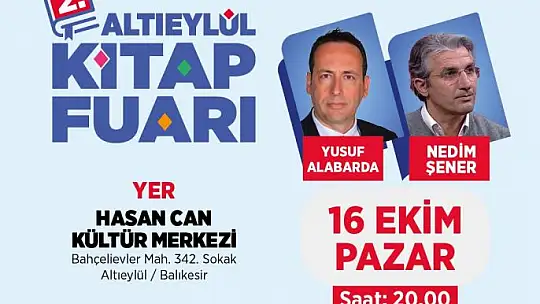 2'nci Altıeylül Kitap Fuarı Başlıyor