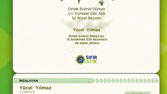Yücel Yılmaz, Sıfır Atık İyi Niyet Beyanı'nı İmzaladı