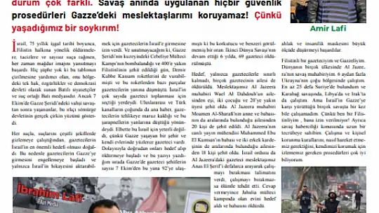 'İşgalci İsrail Gazetecileri Öldürerek Gerçekleri Susturamaz'