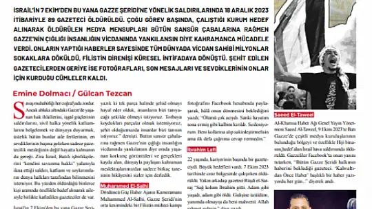 'İşgalci İsrail Gazetecileri Öldürerek Gerçekleri Susturamaz'