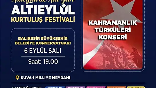 Altıeylül Kurtuluş Festivali Başlıyor