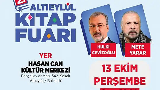 2'nci Altıeylül Kitap Fuarı Başlıyor