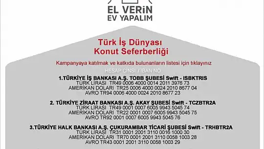 TOBB, 1 Milyar Lira Destekle Konut Seferberliği Başlattı
