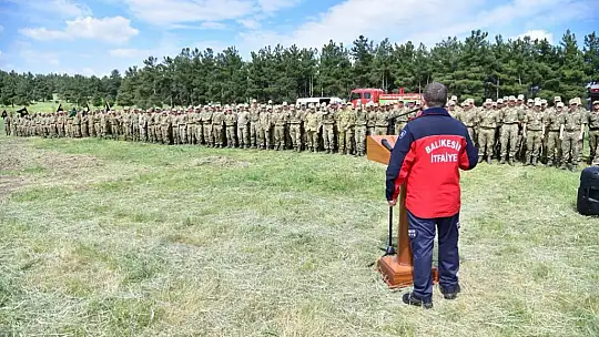 Balıkesir itfaiyesinden yangına ilk müdahale eğitimi
