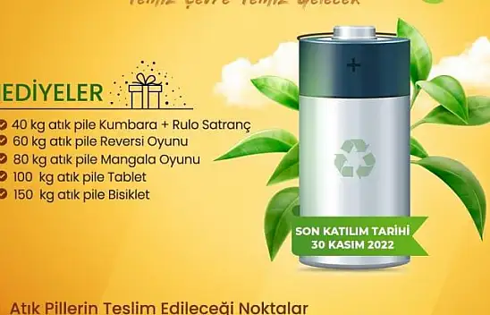 Atık pil toplayana ödül verilecek