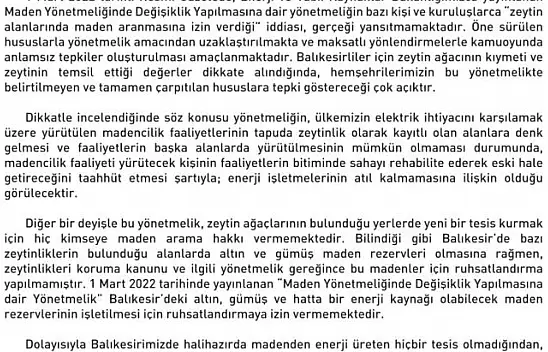 Balıkesir Büyükşehir Belediyesi'nden İddialara Yanıt