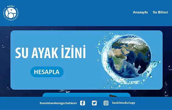 Balıkesir'in su ayak izi haritası çıkarılıyor