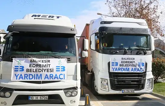 Edremit'ten Üç Günde 17 Tır Yardım Gönderildi