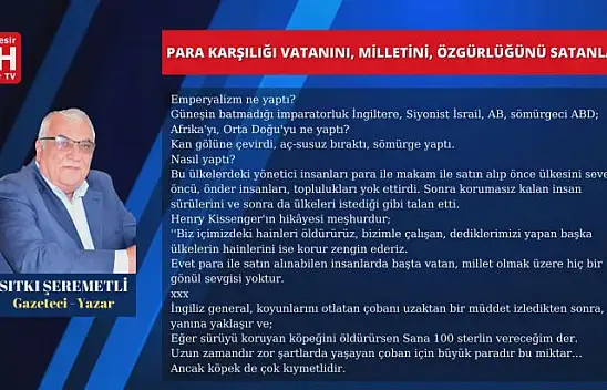Sıtkı Şeremetli – Köşe Yazısı