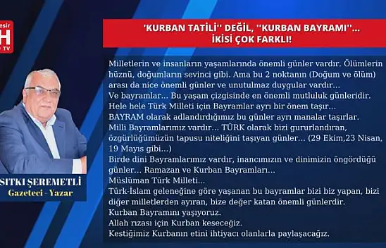 Sıtkı Şeremetli – Köşe Yazısı