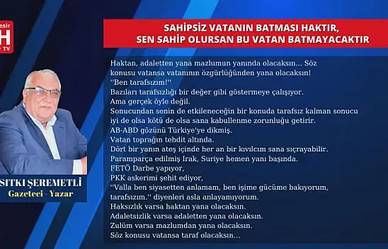 Sıtkı Şeremetli – Köşe Yazısı