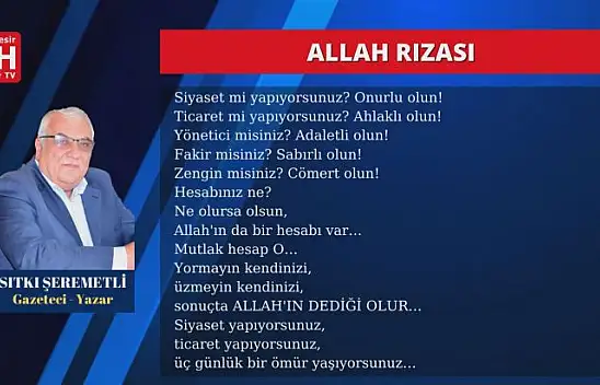 Sıtkı Şeremetli – Köşe Yazısı