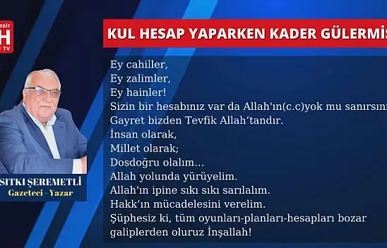Sıtkı Şeremetli – Köşe Yazısı