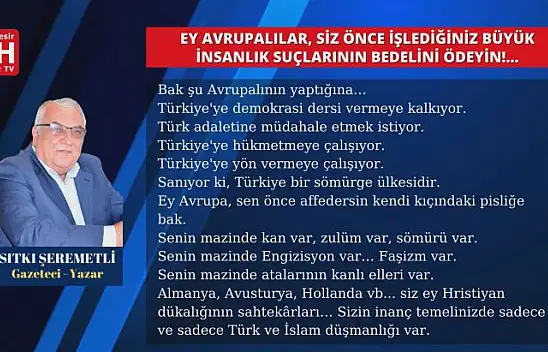 Sıtkı Şeremetli – Köşe Yazısı