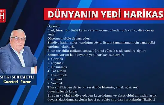 Sıtkı Şeremetli - Köşe Yazısı