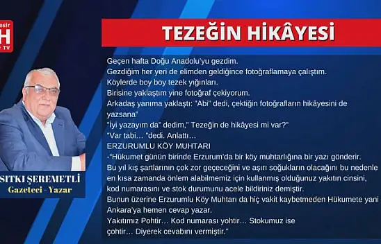 Sıtkı Şeremetli - Köşe Yazısı