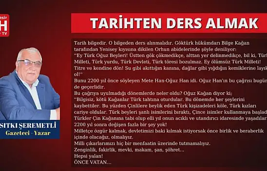 Sıtkı Şeremetli – Köşe Yazısı