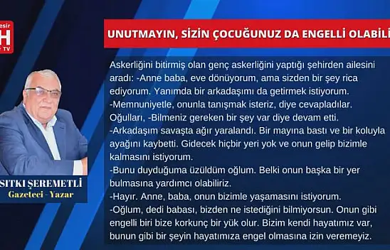Sıtkı Şeremetli – Köşe Yazısı