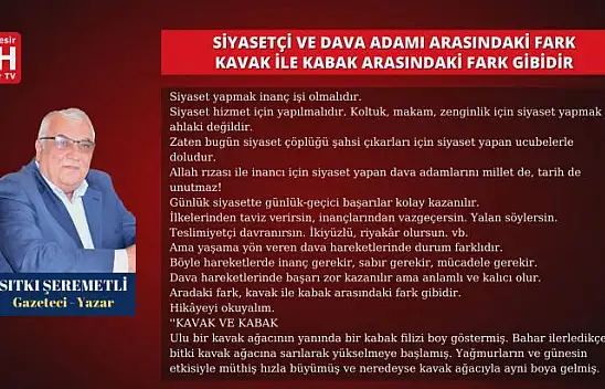 Sıtkı Şeremetli – Köşe Yazısı