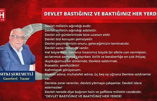Sıtkı Şeremetli – Köşe Yazısı