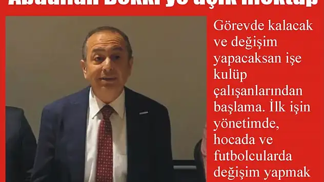 BALIKESİRSPOR KULÜP BAŞKANI ABDULLAH BEKKİ'YE AÇIK MEKTUP!